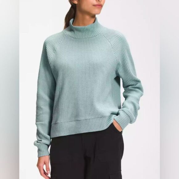 The North Face Mint Long-Sleeve Mock Neck Chabot‎ Shirt Womens Size Medium Teal - Picture 1 of 6